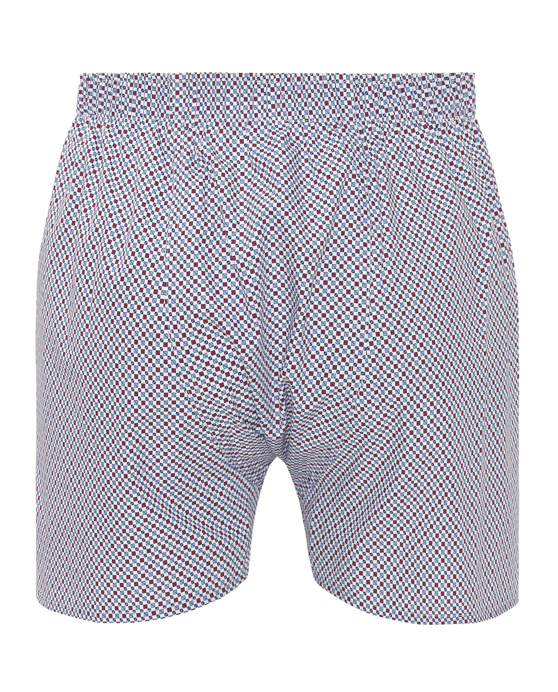 Bóxer de tela estampado geométrico granate y azul - Image 3