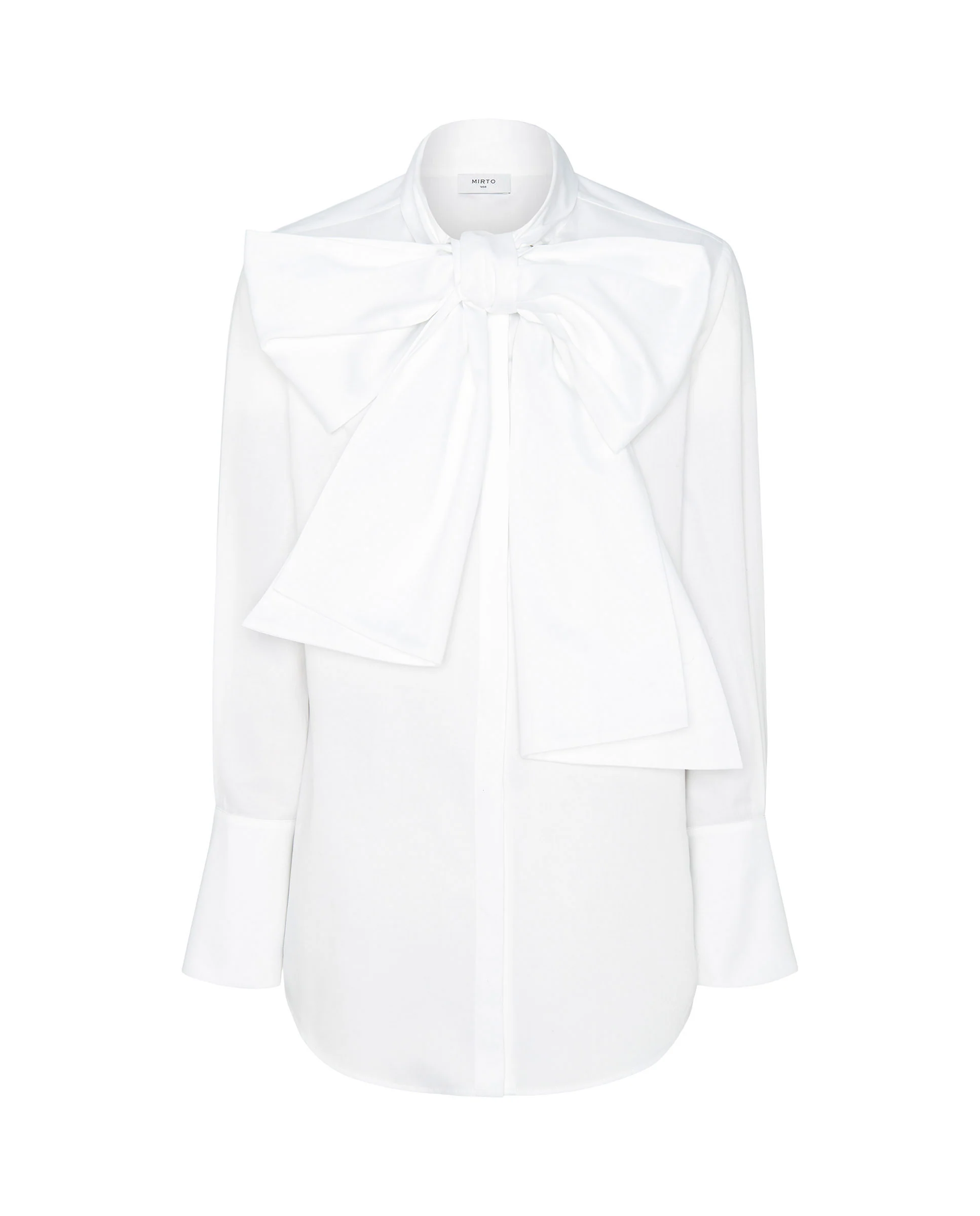 Camisa blanca con maxi lazada de algodón - Image 4
