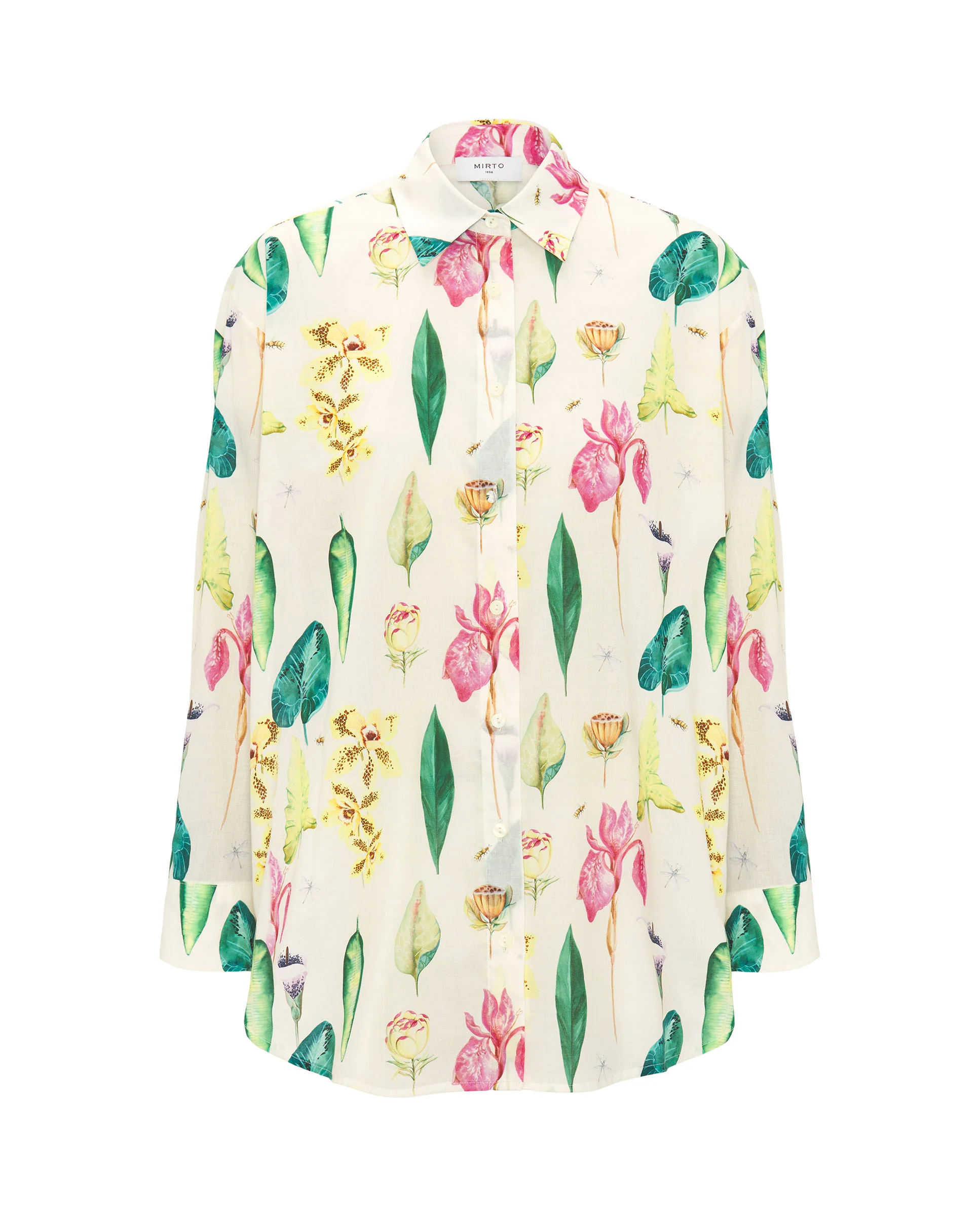 Camisa blanca estampado botánico algodón - Image 4
