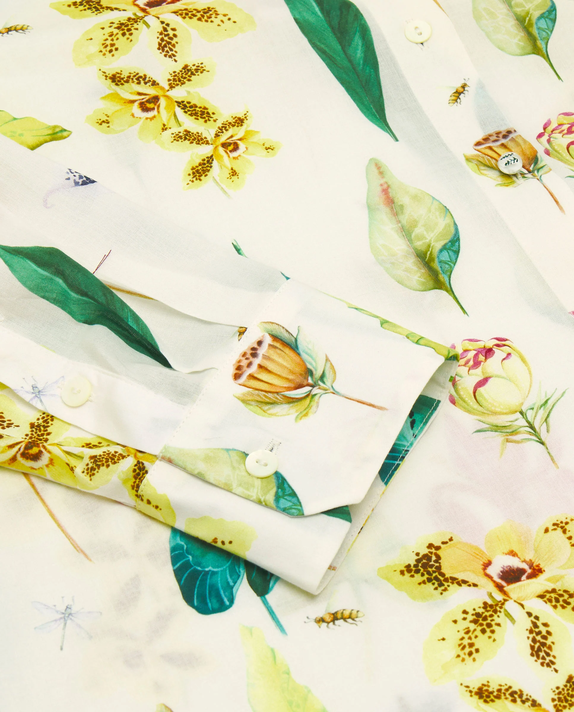 Camisa blanca estampado botánico algodón - Image 6