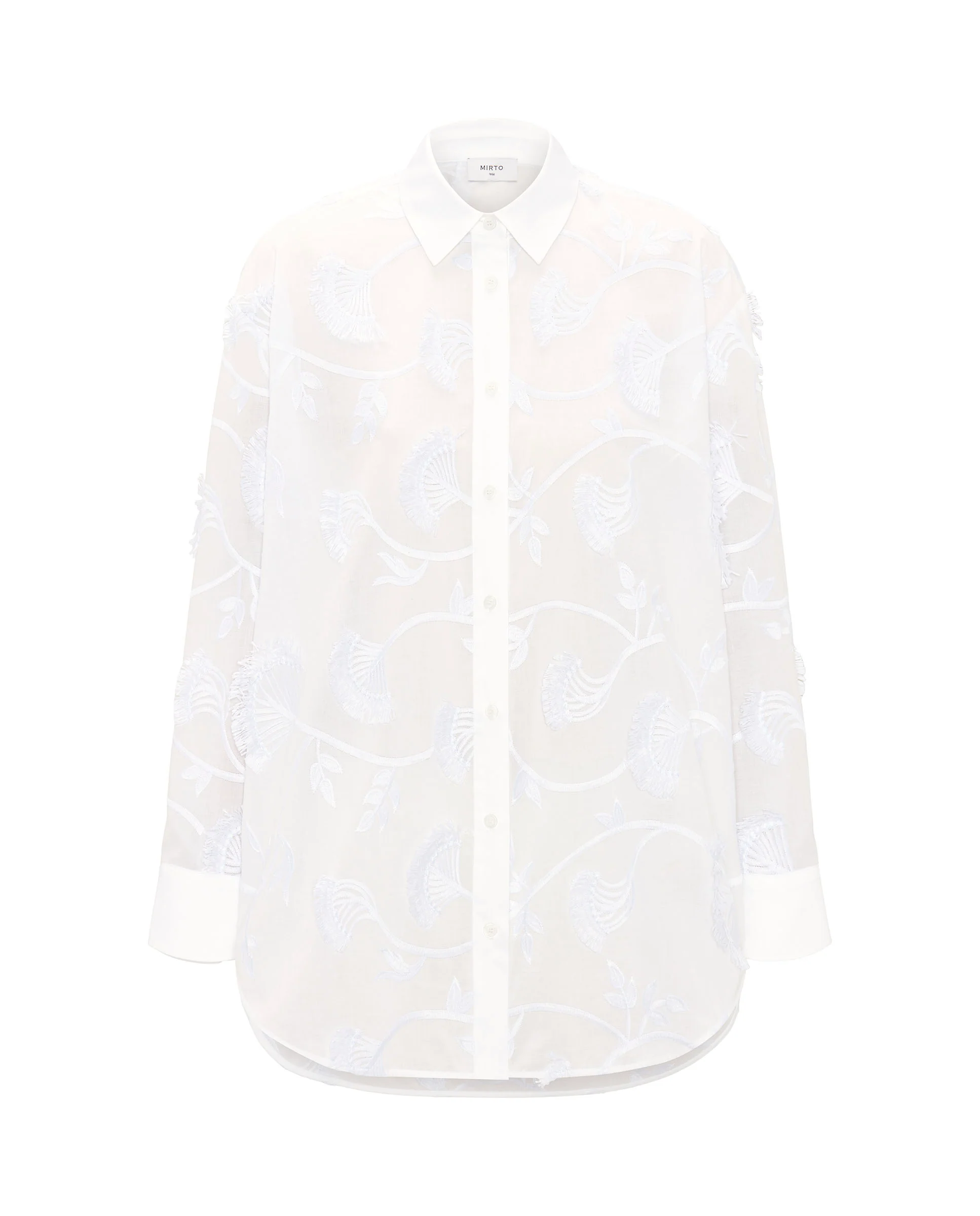 Camisa de bordado floral fil coupé - Image 4