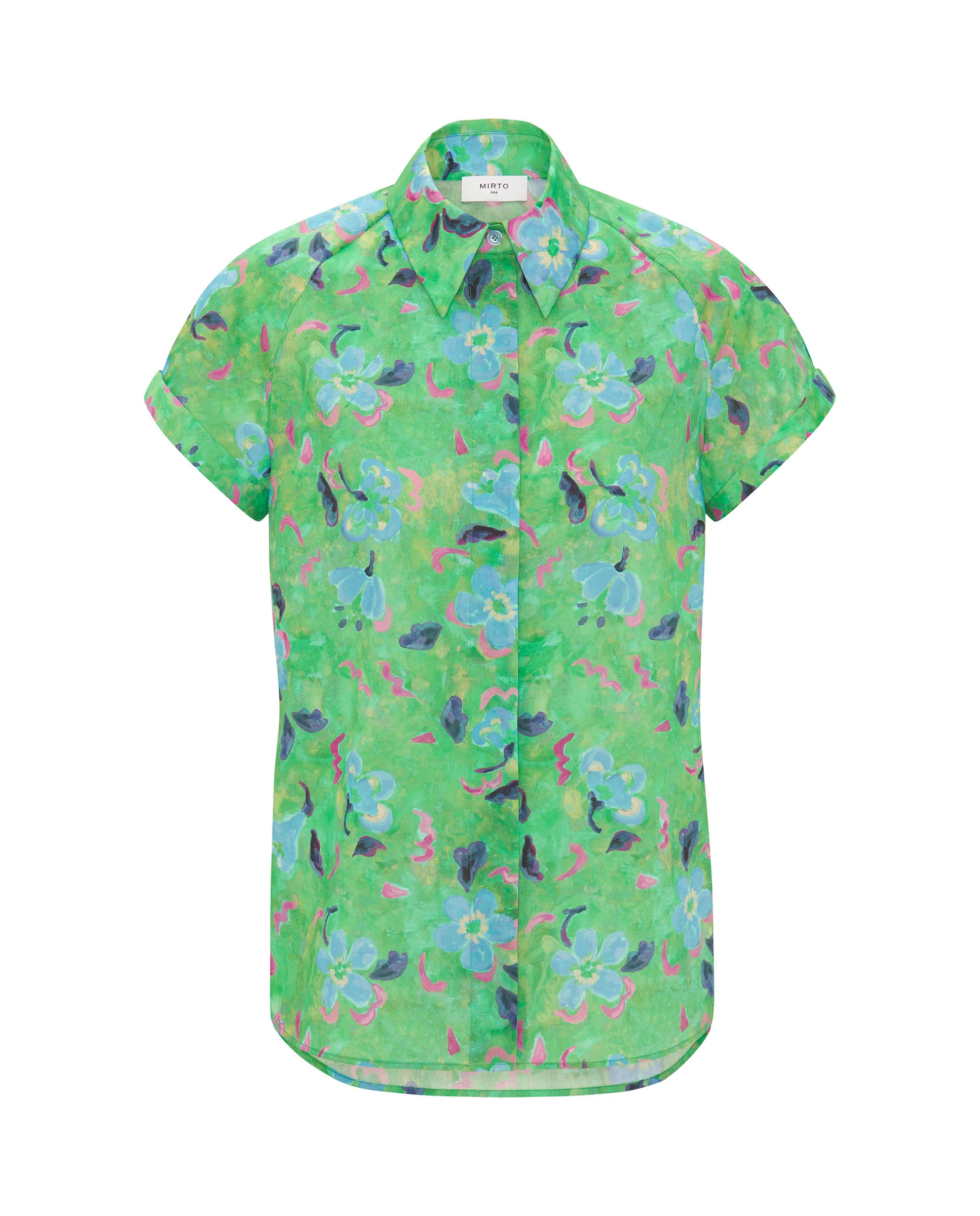 Camisa manga corta verde de algodón - Image 4