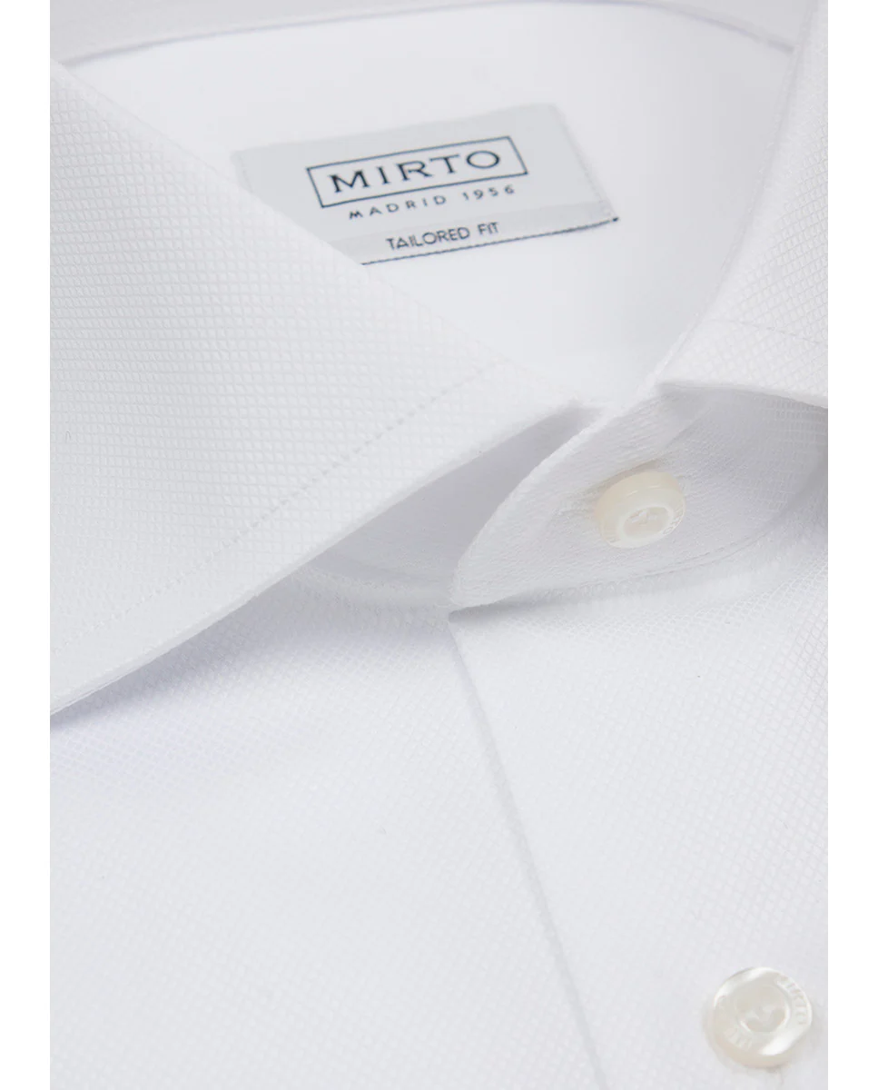 Camisa semi-entallada puño doble blanco - Image 6
