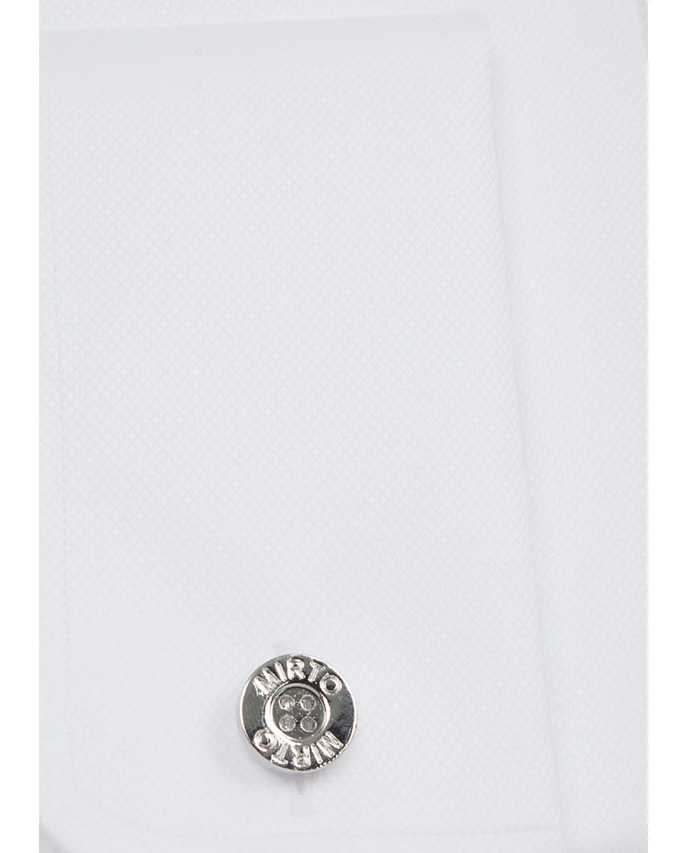 Camisa semi-entallada puño doble blanco - Image 7