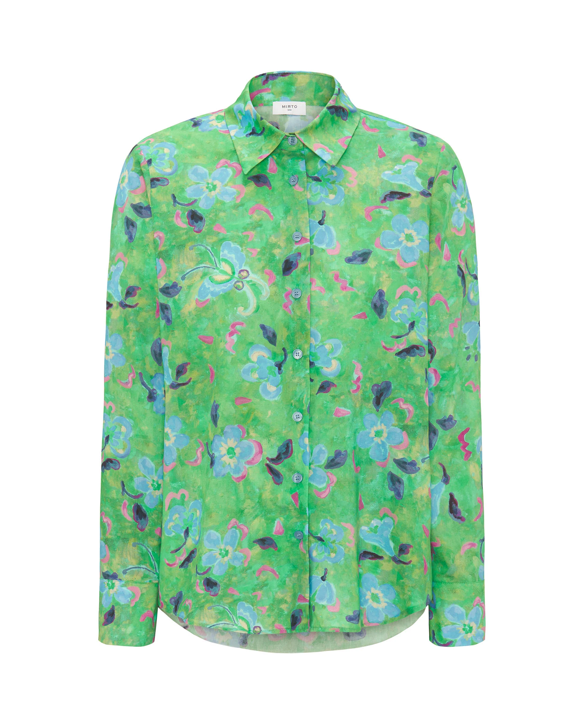 Camisa verde estampado floral de algodón - Image 4