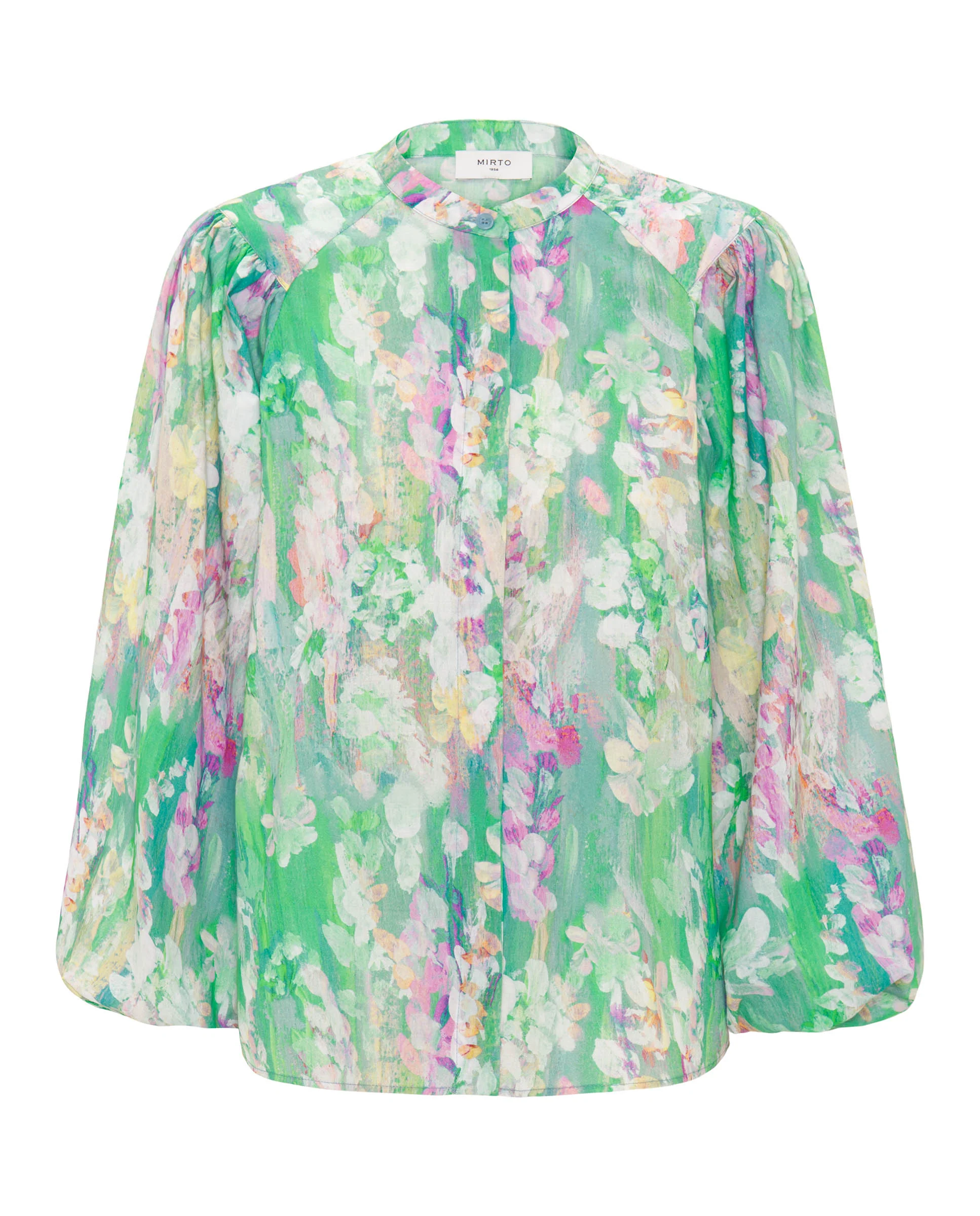 Camisa verde estampado pinceladas de algodón - Image 4