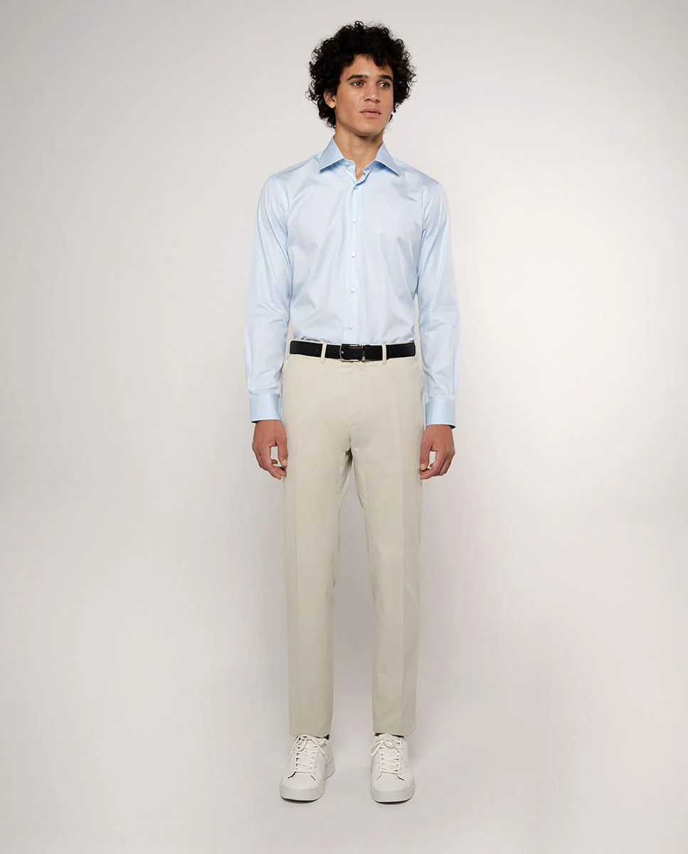 Camisa vestir popelín azul - Image 4