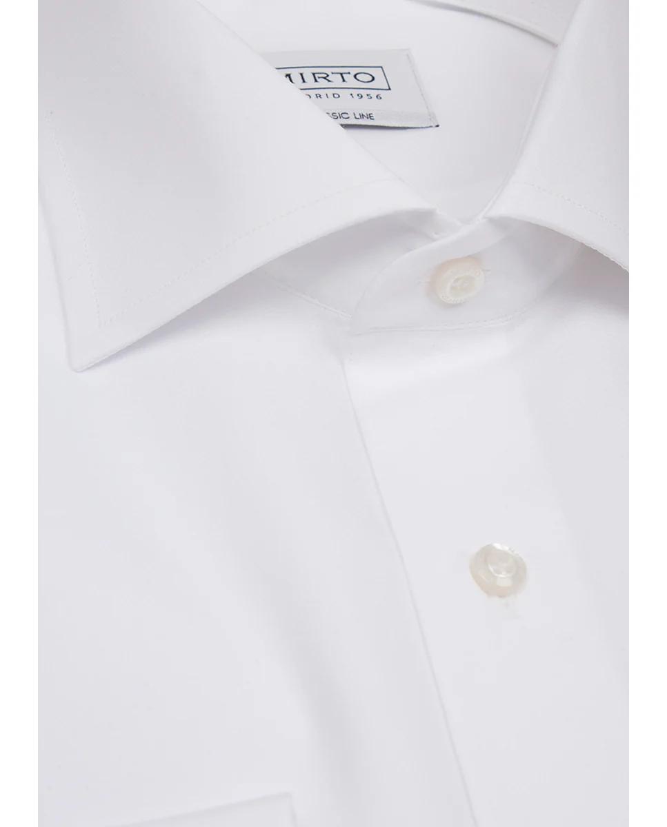 Camisa vestir puño doble popelín blanco - Image 5