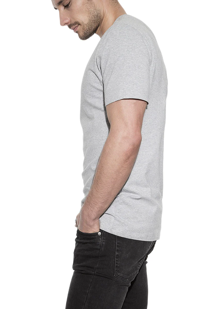 Pack 2 camisetas elásticas cuello caja algodón orgánico gris melange - Image 4