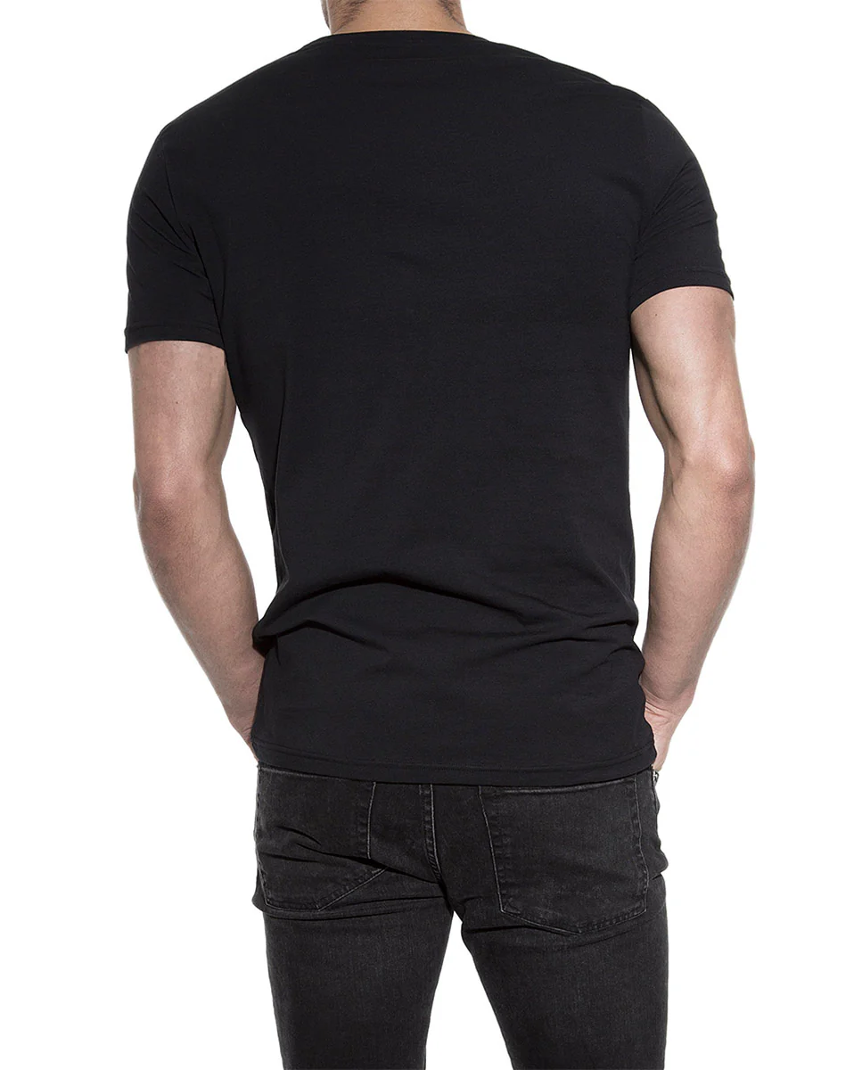 Pack 2 camisetas elásticas cuello caja algodón orgánico negras - Image 4