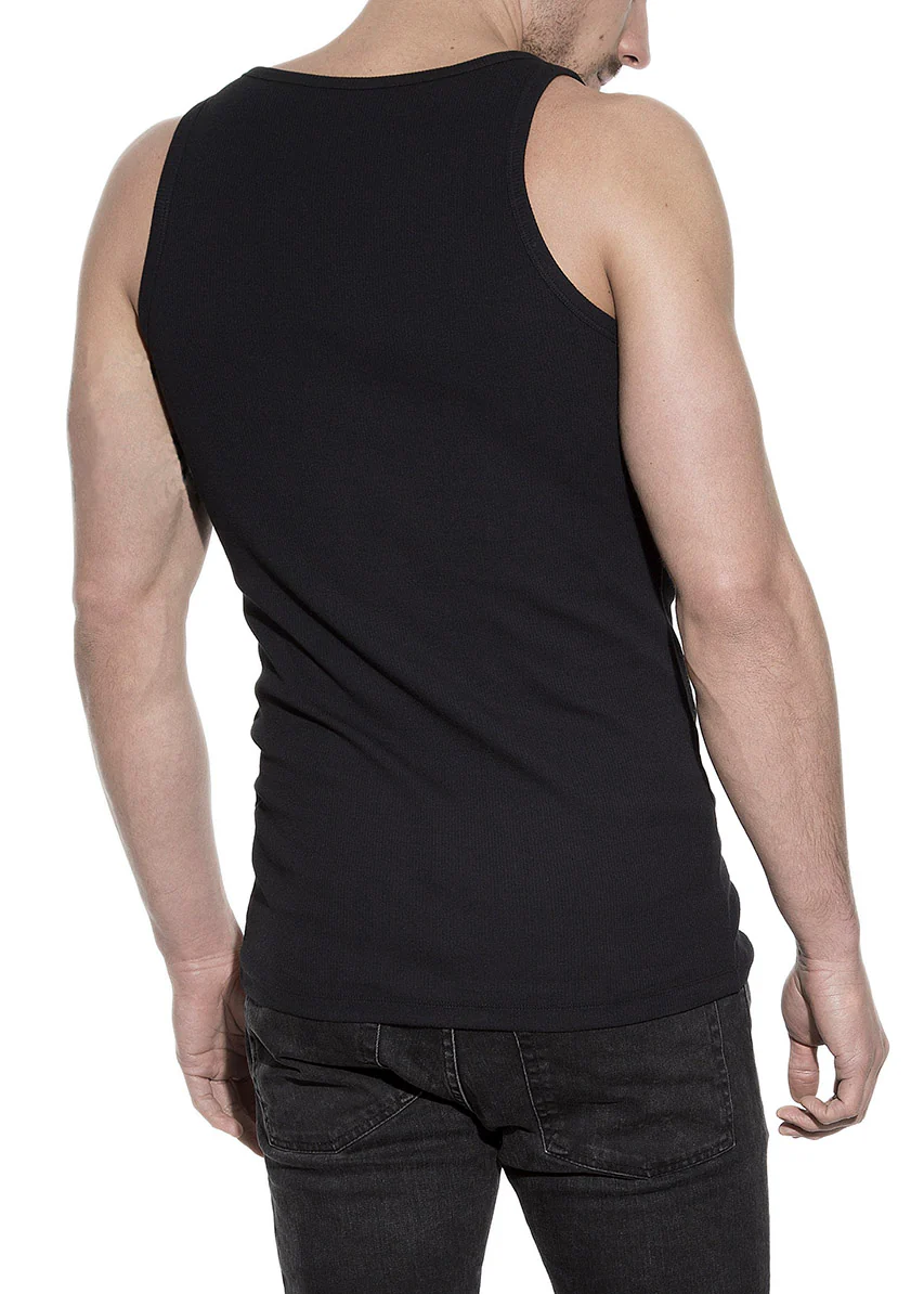 Pack 2 camisetas elásticas cuello caja algodón orgánico negras - Image 3