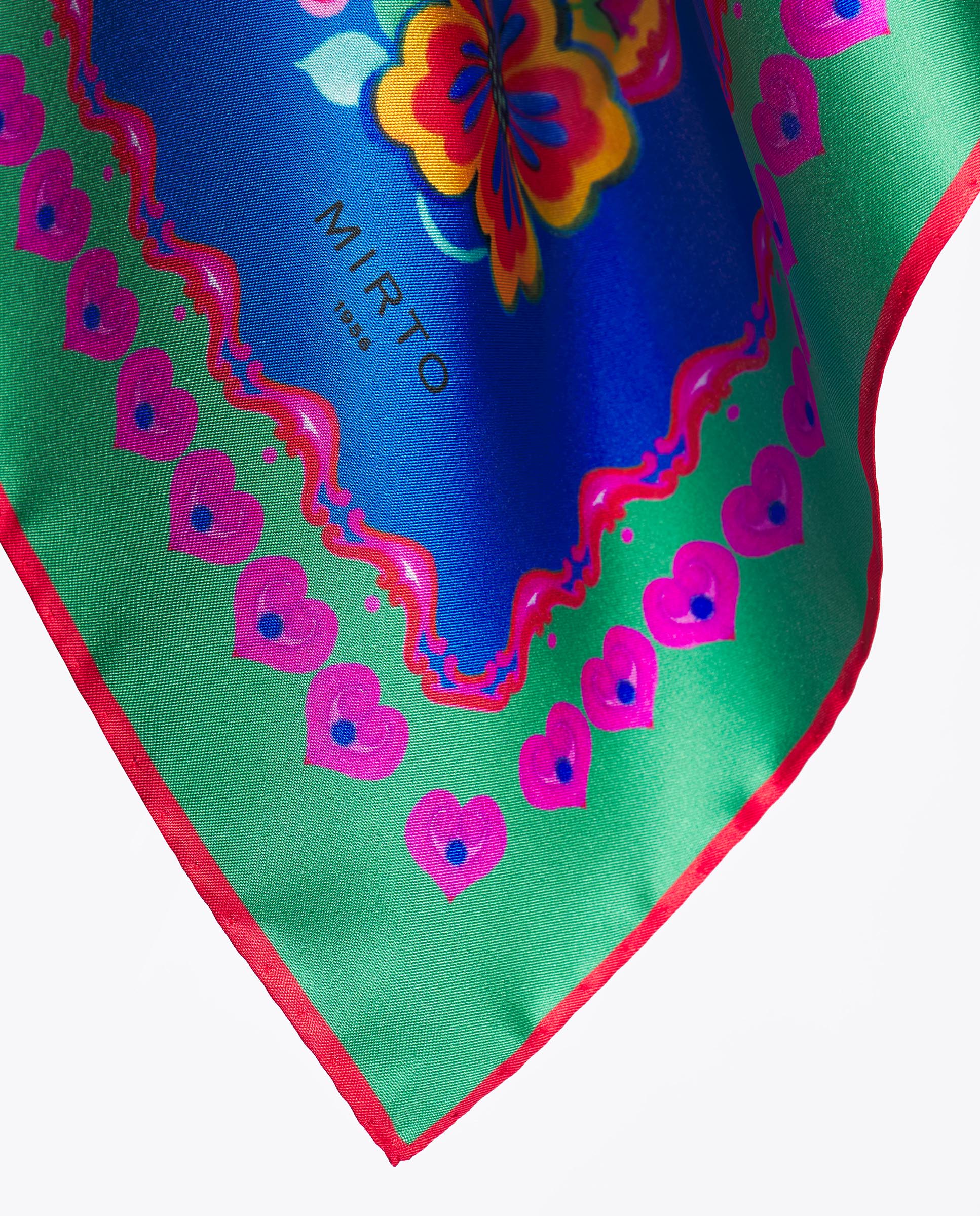 Pañuelo de seda estampado floral multicolor - Image 3
