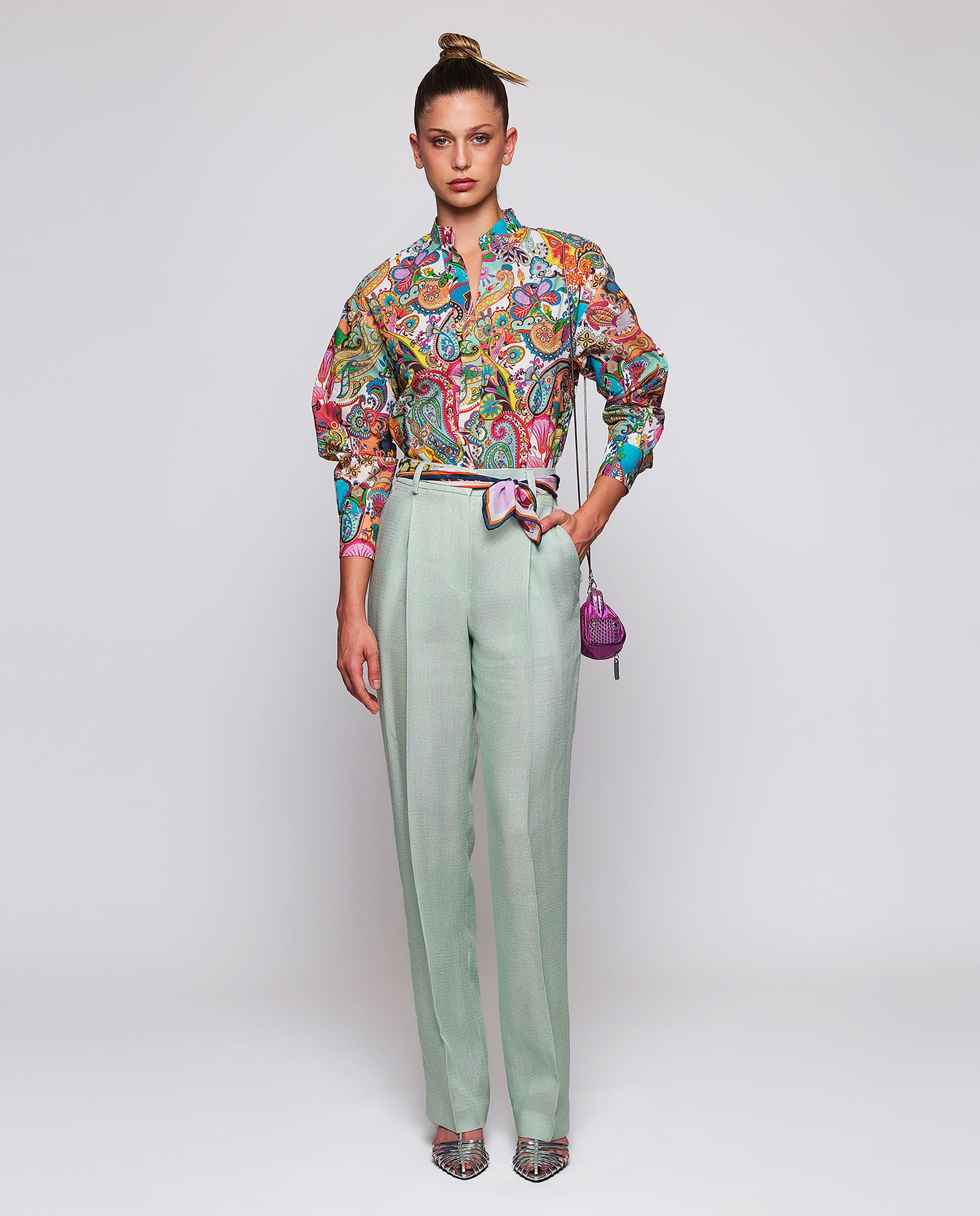Camisa multicolor estampado paisley algodón - Image 3