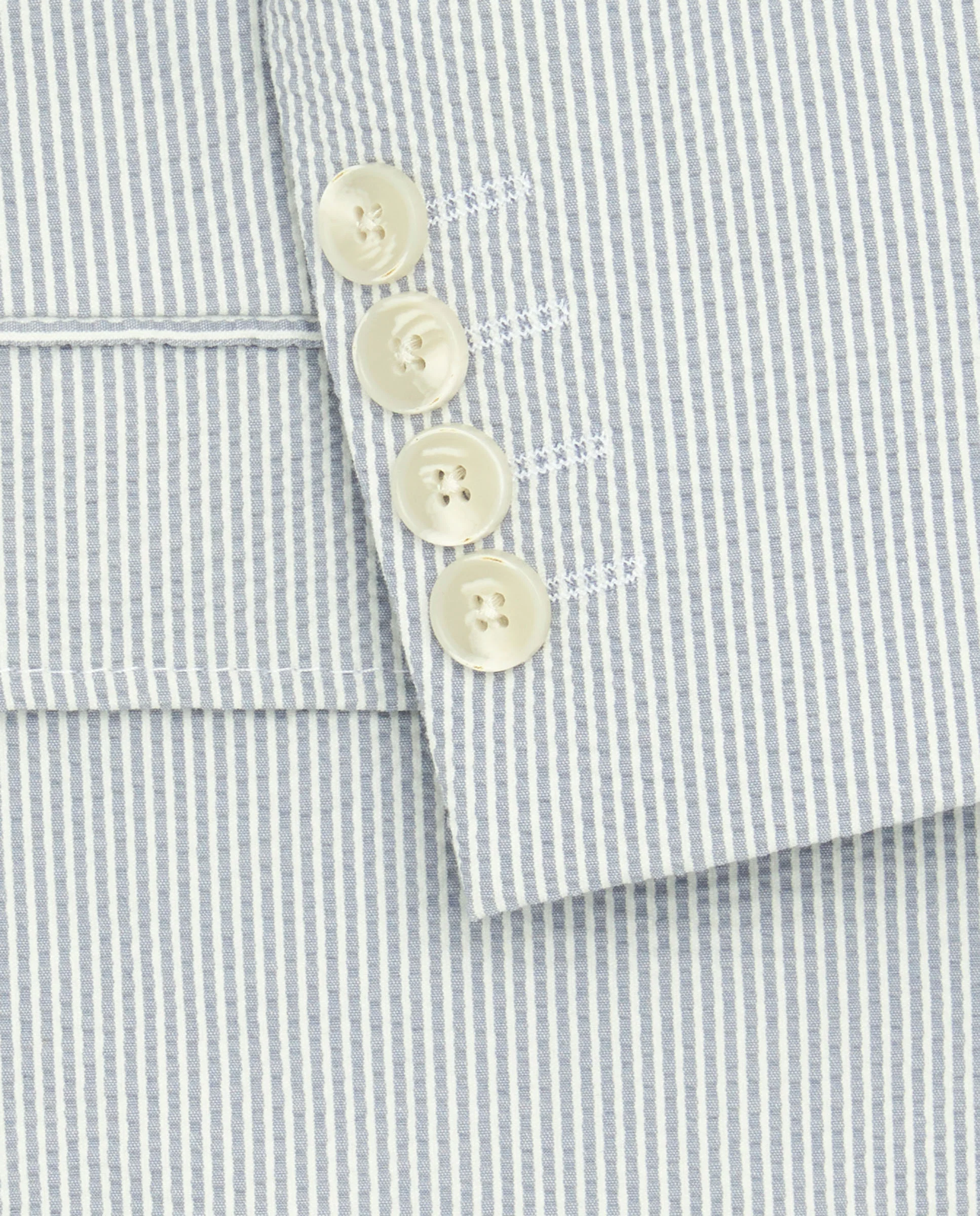 Traje gris de algodón seersucker raya - Image 5